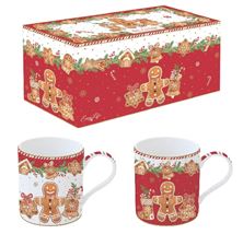 Picture of GINGERBREAD RED MUG SET X 2 X 350ML IN GIFT BOX